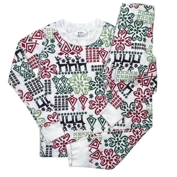 Hanna Andersson Holiday Reindeer Long John Pajamas - 5 or 110 - Picture 1 of 11